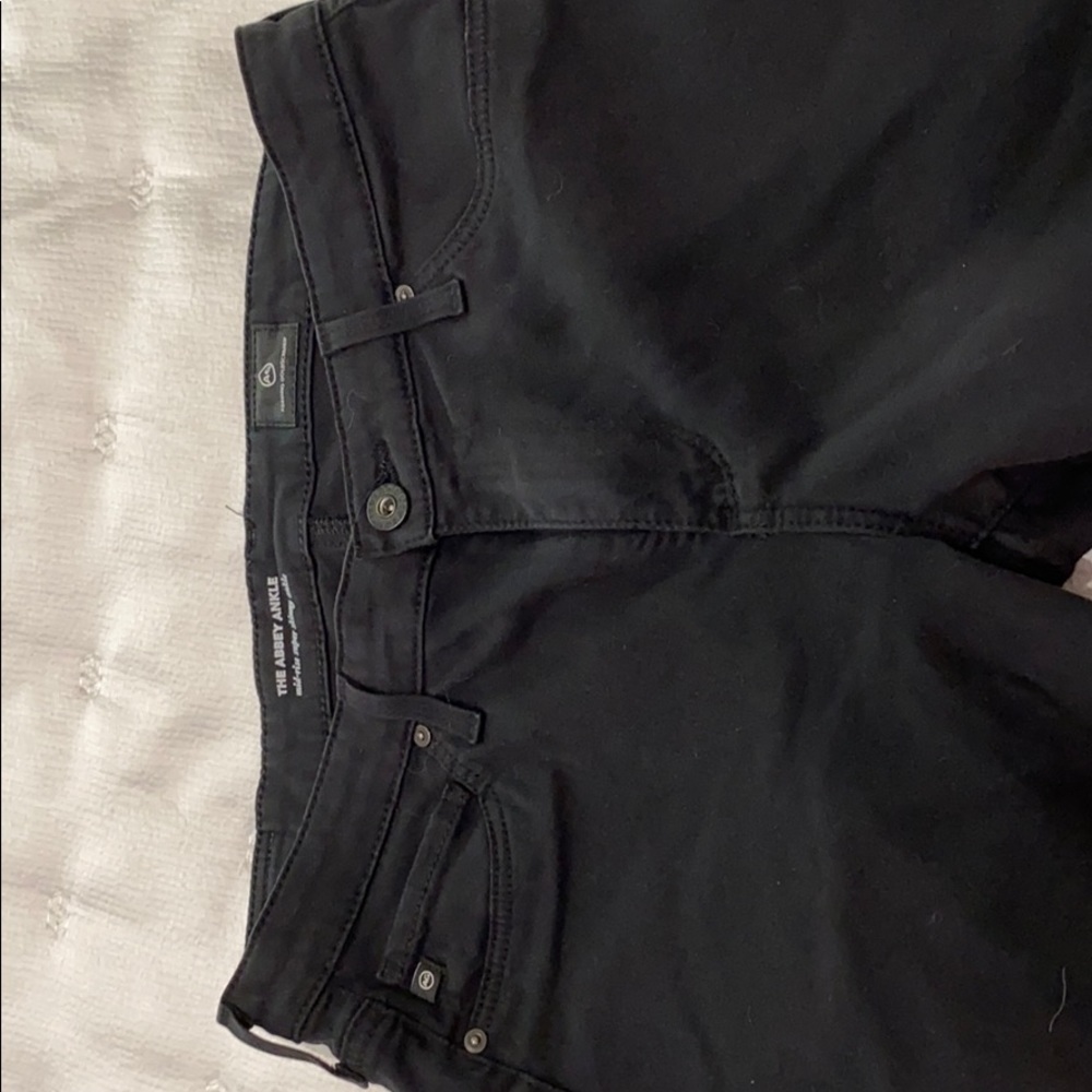 AG the abbey ankle mid-rise black jeans